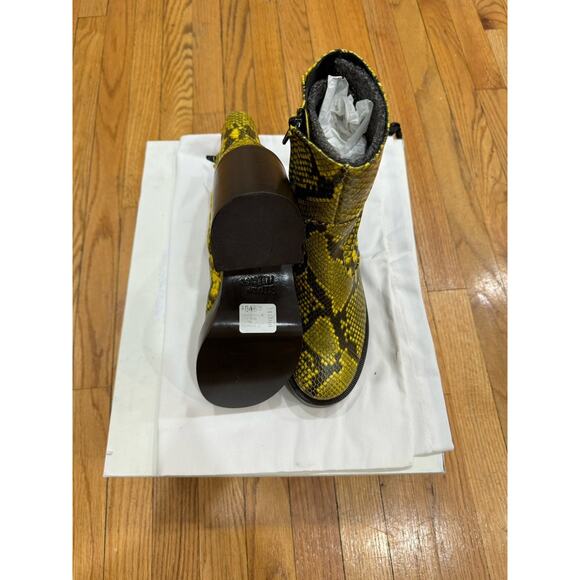 SIMON MILLER Raid Snakeskin Embossed Platform Ankle Boot - Yellow Size 37 - Picture 8 of 10